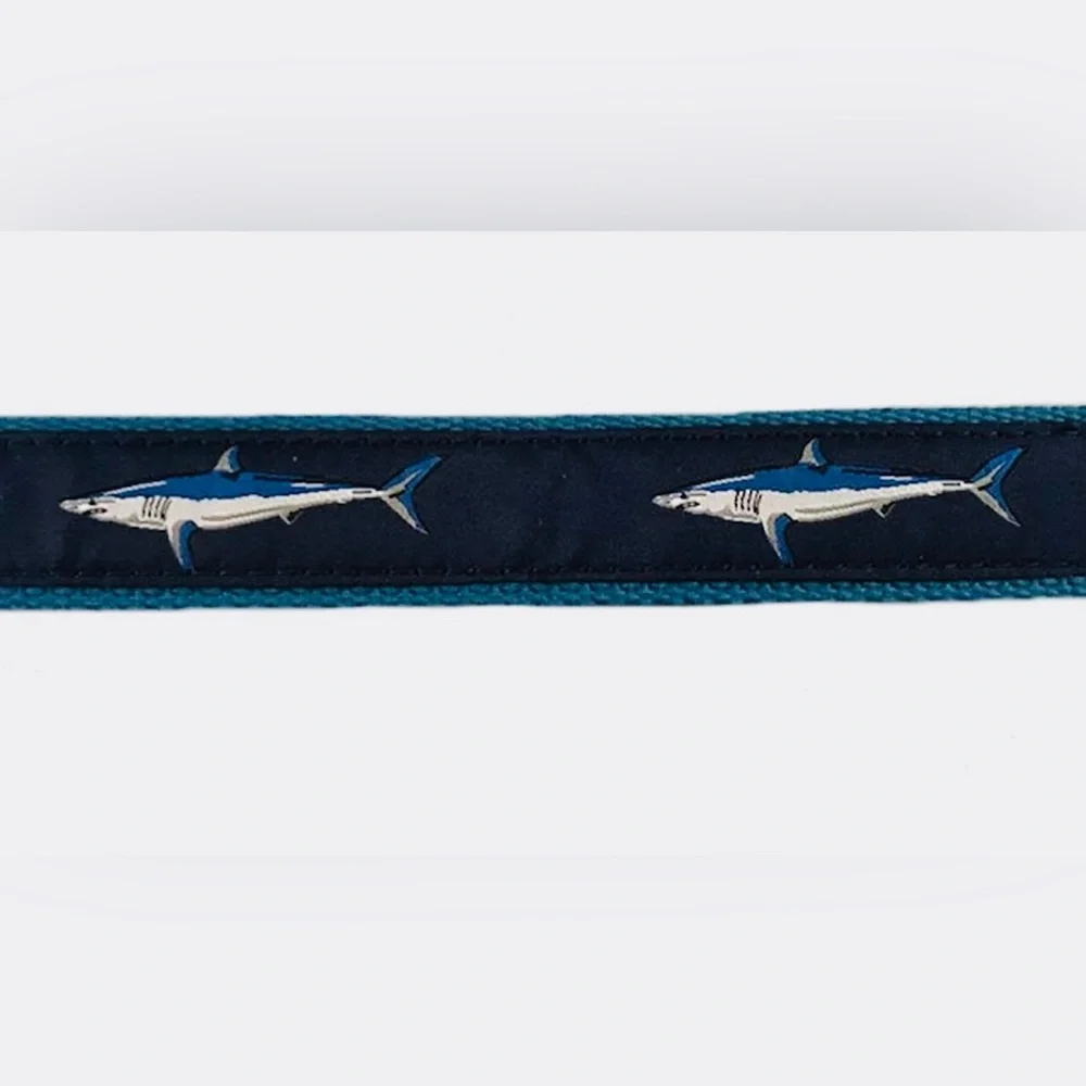 🦈 Preston Boys Nautical Blue Shark Leather Tipped Belt 26